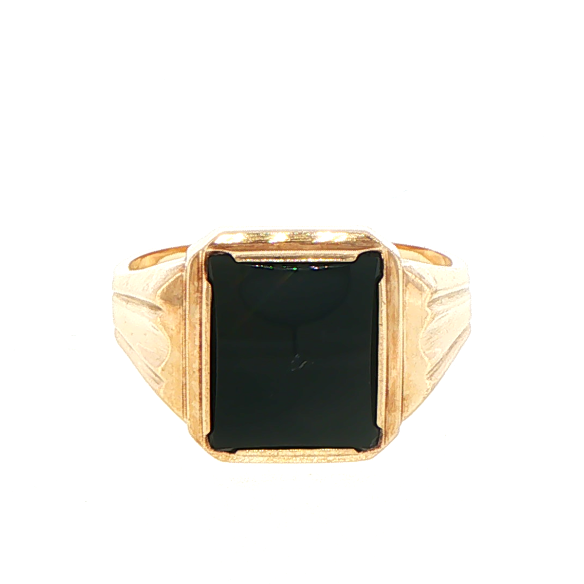 9ct Yellow Gold Rectangular Onyx Signet Ring