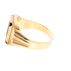 9ct Yellow Gold Rectangular Onyx Signet Ring