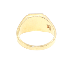 9ct Yellow Gold Onyx and Diamond Starburst Signet Ring