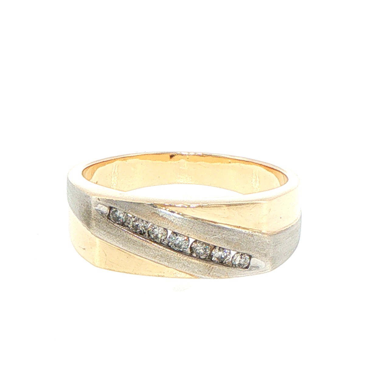 10ct Yellow Gold Two-Tone Diamond Channel Set Ring