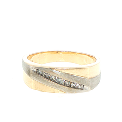 10ct Yellow Gold Two-Tone Diamond Channel Set Ring