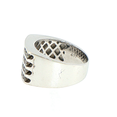 14ct White Gold Four-Row Diamond Band Ring