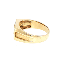 9ct Yellow Gold Diamond-Accented DAD Signet Ring