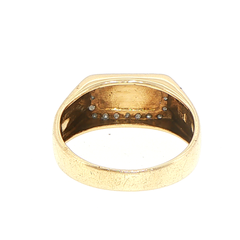 9ct Yellow Gold Diamond-Accented DAD Signet Ring