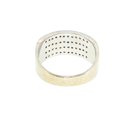 10ct White Gold Four-Row Cubic Zirconia Band Ring