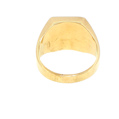 9ct Yellow Gold Signet Ring with Diagonal Diamond Accent