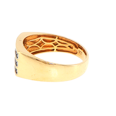 9ct Yellow Gold Three-Row Diamond Band Ring