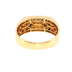 9ct Yellow Gold Three-Row Diamond Band Ring