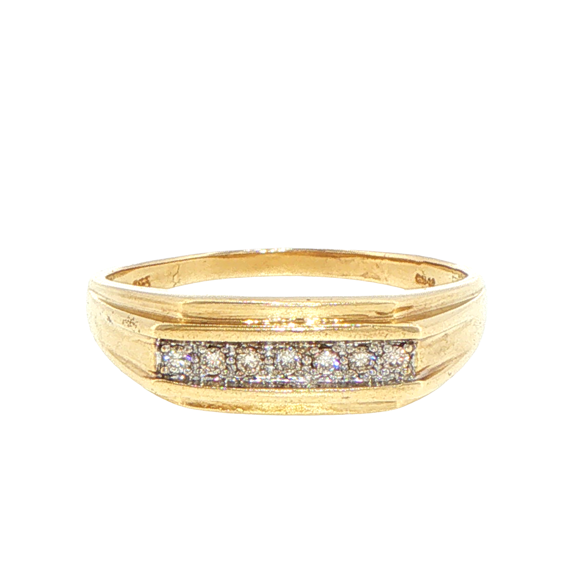 9ct Yellow Gold Diamond Channel Set Band Ring