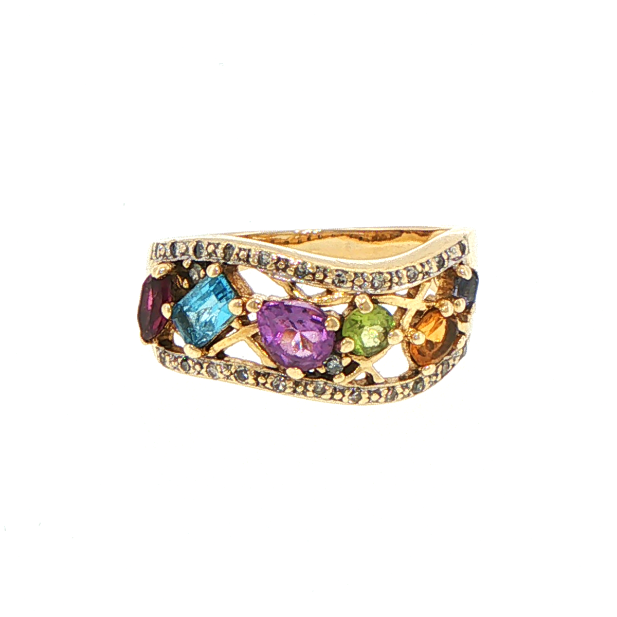9ct Yellow Gold Multi-Stone Diamond Ring