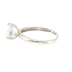 14ct White Gold Trillion-Cut Cubic Zirconia Solitaire Ring