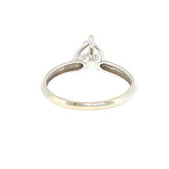 14ct White Gold Trillion-Cut Cubic Zirconia Solitaire Ring