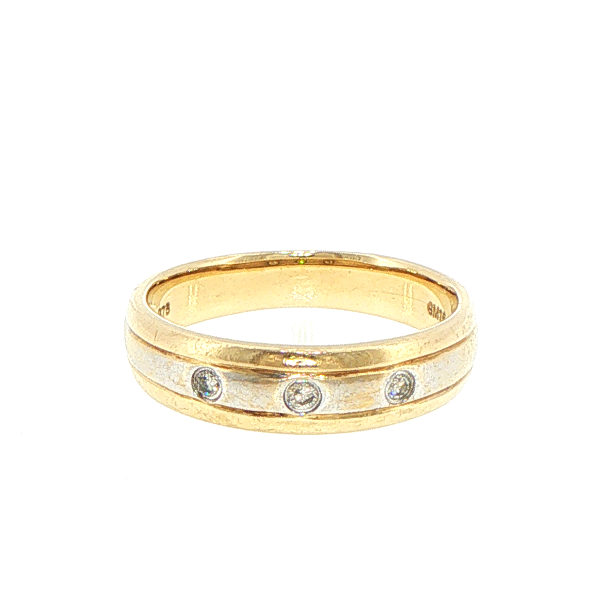 9ct Yellow Gold Two-Tone Diamond Band Ring