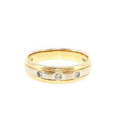 9ct Yellow Gold Two-Tone Diamond Band Ring