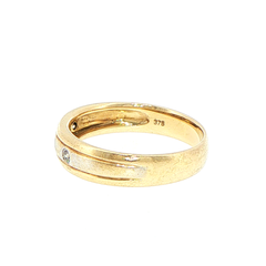 9ct Yellow Gold Two-Tone Diamond Band Ring