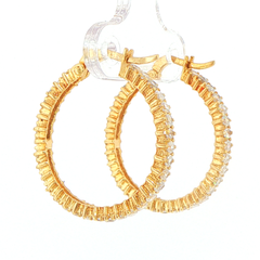 18ct Yellow Gold Cubic Zirconia Hoop Earrings