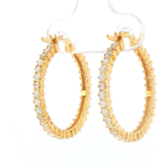 18ct Yellow Gold Cubic Zirconia Hoop Earrings