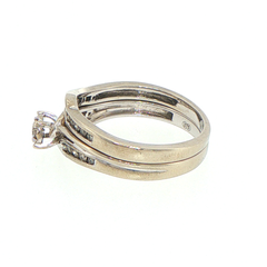 9ct White Gold Diamond Wedding Ring Set