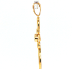 9ct Yellow Gold Cubic Zirconia Scroll Cross Pendant