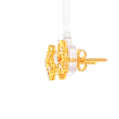 21ct Yellow Gold Flower Cut Stud Earrings