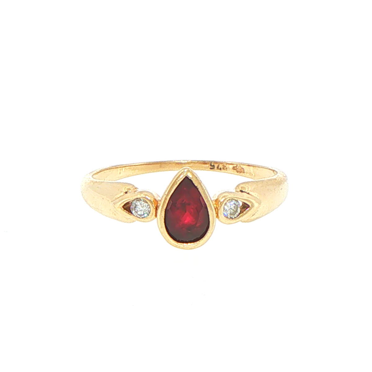 9ct Yellow Gold Pear-Shaped Multistone and Diamonds Ring