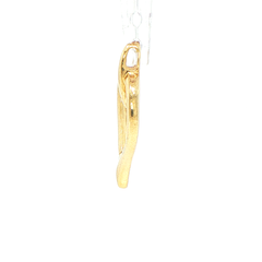 9ct Yellow Gold Diamond Accent Open Heart Pendant