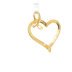 9ct Yellow Gold Diamond Accent Open Heart Pendant