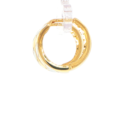 9ct Yellow Gold Two-Tone Floral Motif Hoop Earrings