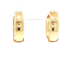 9ct Yellow Gold Two-Tone Floral Motif Hoop Earrings