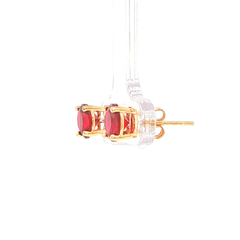 9ct Yellow Gold Red Stud Earrings