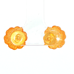 22ct Yellow Gold Textured Floral Stud Earrings