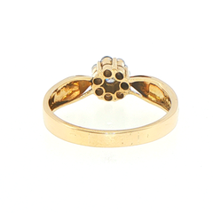 10ct Yellow Gold Diamond Cluster Multistone Ring