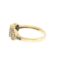 9ct Yellow Gold Diamond Three-Cluster Ring