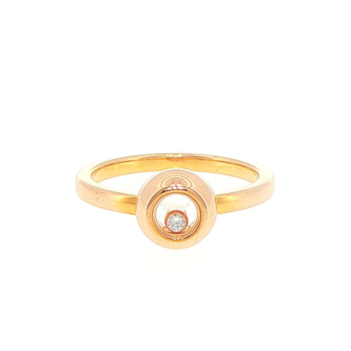 CHOPARD Happy Diamonds 18ct Rose Gold Floating Diamond Solitaire Ring