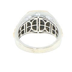 10ct White Gold Two-Tone Black and White Diamond Signet Ring