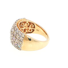 9ct Yellow Gold Five-Row Diamond Wide Band Ring