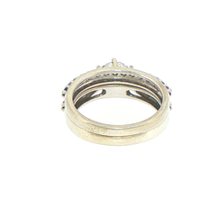 9ct White Gold Diamond Cluster Wedding Ring Set