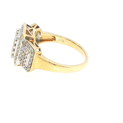 9ct White Gold Diamond Cluster Halo Cocktail Ring
