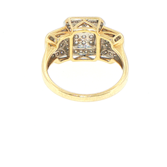 9ct White Gold Diamond Cluster Halo Cocktail Ring