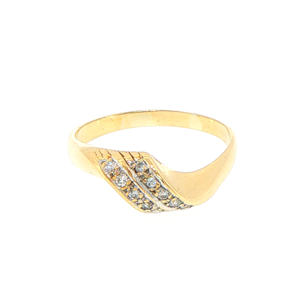 18ct Yellow Gold Diamond Bypass Multi-Stone Ring