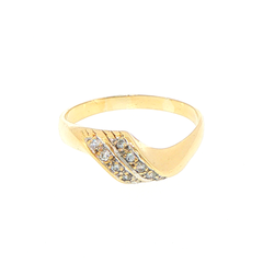 18ct Yellow Gold Diamond Bypass Multi-Stone Ring