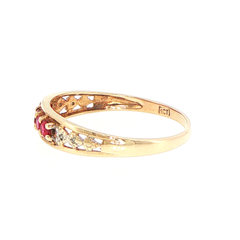 9ct Yellow Gold Multistone and Diamond Ring