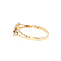 9ct Yellow Gold Diamond Intertwined Double Heart Ring