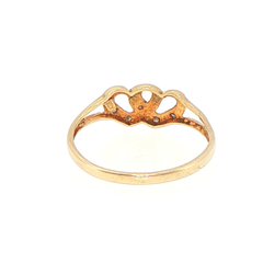 9ct Yellow Gold Diamond Intertwined Double Heart Ring