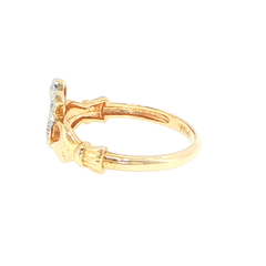 9ct Yellow Gold Diamond Pave Claddagh Ring
