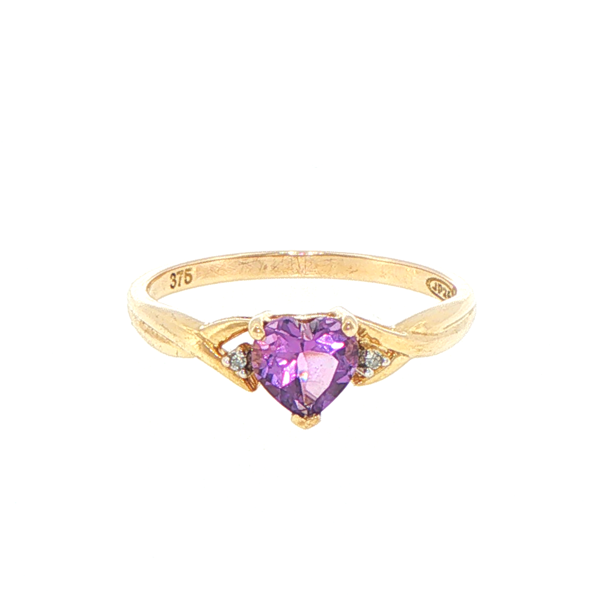 9ct Yellow Gold Heart-Shaped Multi-Stone Diamond Ring