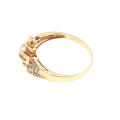 9ct Yellow Gold Cascading Baguette Diamond Cocktail Ring