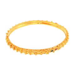 22ct Yellow Gold Ornate Bangle Bracelet with Colored Accent #1