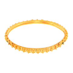 22ct Yellow Gold Ornate Bangle Bracelet with Colored Accent #1