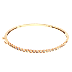 10ct Yellow Gold Diamond 0.50 TDW Twist Bangle
